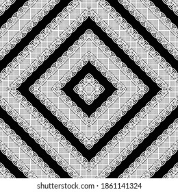 Design seamless monochrome zigzag decorative pattern. Abstract diamond background. Vector art