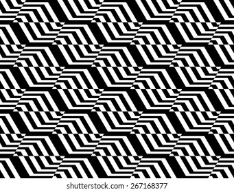 Design seamless monochrome zigzag geometric pattern. Abstract striped background. Vector art