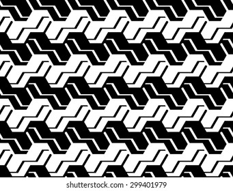 Design seamless monochrome zigzag geometric pattern. Abstract striped background. Vector art