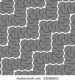 Design seamless monochrome zigzag lacy pattern. Abstract stripy waving background. Vector art