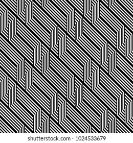 Design seamless monochrome zigzag pattern. Abstract stripy background. Vector art