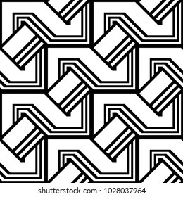 Design seamless monochrome zigzag pattern. Abstract background. Vector art