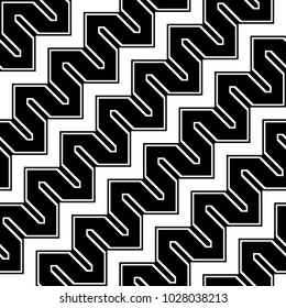 Design seamless monochrome zigzag pattern. Abstract background. Vector art