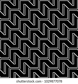 Design seamless monochrome zigzag pattern. Abstract stripy background. Vector art