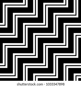 Design seamless monochrome zigzag pattern. Abstract background. Vector art
