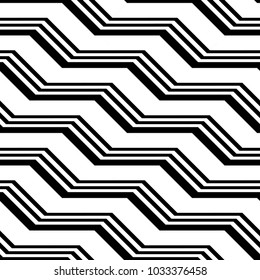 Design seamless monochrome zigzag pattern. Abstract background. Vector art