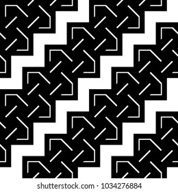 Design seamless monochrome zigzag pattern. Abstract stripy background. Vector art