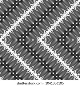 Design seamless monochrome zigzag pattern. Abstract decorative background. Vector art. No gradient