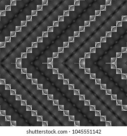 Design seamless monochrome zigzag pattern. Abstract decorative background. Vector art. No gradient