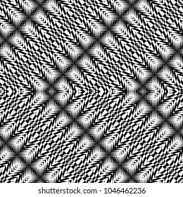 Design seamless monochrome zigzag pattern. Abstract illusion background. Vector art. No gradient