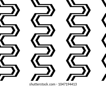 Design seamless monochrome zigzag pattern. Abstract background. Vector art