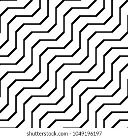 Design seamless monochrome zigzag pattern. Abstract background. Vector art