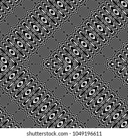 Design seamless monochrome zigzag pattern. Abstract decorative background. Vector art. No gradient