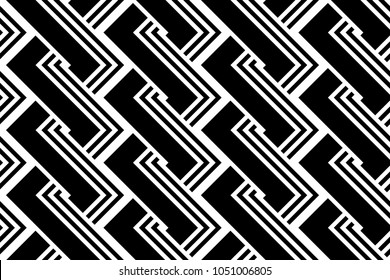 Design seamless monochrome zigzag pattern. Abstract background. Vector art