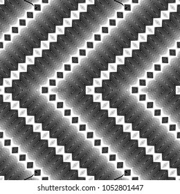 Design seamless monochrome zigzag pattern. Abstract decorative background. Vector art. No gradient