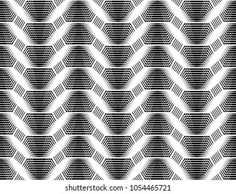 Design seamless monochrome zigzag pattern. Abstract grid background. Vector art