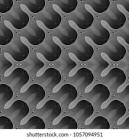 Design seamless monochrome zigzag pattern. Abstract decorative background. Vector art. No gradient