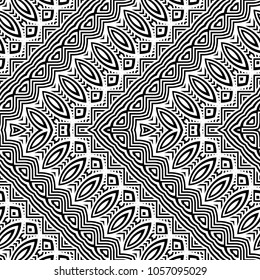 Design seamless monochrome zigzag pattern. Abstract decorative background. Vector art. No gradient