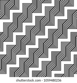 Design seamless monochrome zigzag pattern. Abstract background. Vector art