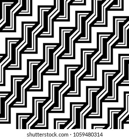 Design seamless monochrome zigzag pattern. Abstract background. Vector art