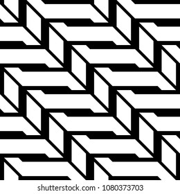 Design seamless monochrome zigzag pattern. Abstract background. Vector art