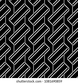 Design seamless monochrome zigzag pattern. Abstract background. Vector art