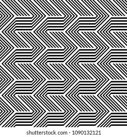Design seamless monochrome zigzag pattern. Abstract stripy background. Vector art