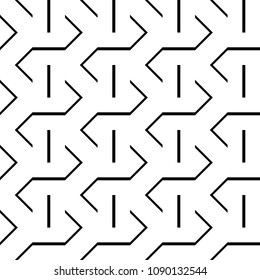 Design seamless monochrome zigzag pattern. Abstract stripy background. Vector art