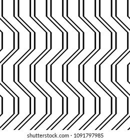 Design seamless monochrome zigzag pattern. Abstract stripy background. Vector art