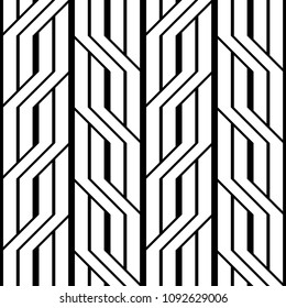 Design seamless monochrome zigzag pattern. Abstract background. Vector art