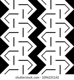Design seamless monochrome zigzag pattern. Abstract stripy background. Vector art