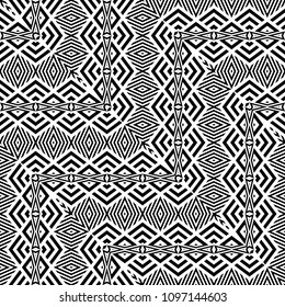 Design seamless monochrome zigzag pattern. Abstract striped background. Vector art