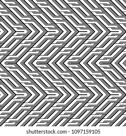 Design seamless monochrome zigzag pattern. Abstract background. Vector art