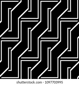 Design seamless monochrome zigzag pattern. Abstract background. Vector art
