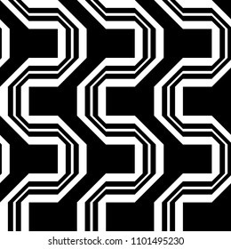 Design seamless monochrome zigzag pattern. Abstract background. Vector art