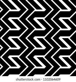 Design seamless monochrome zigzag pattern. Abstract background. Vector art
