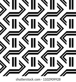 Design seamless monochrome zigzag pattern. Abstract stripy background. Vector art