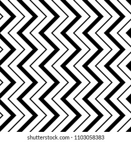 Design seamless monochrome zigzag pattern. Abstract stripy background. Vector art