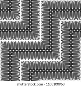 Design seamless monochrome zigzag pattern. Abstract decorative background. Vector art. No gradient