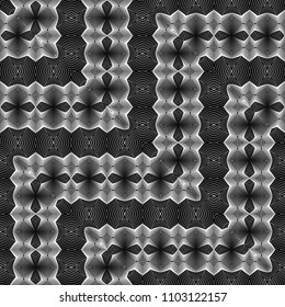 Design seamless monochrome zigzag pattern. Abstract decorative background. Vector art. No gradient
