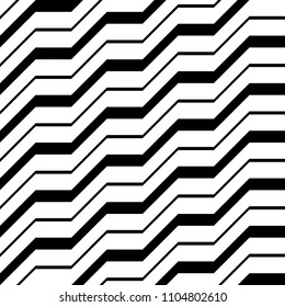 Design seamless monochrome zigzag pattern. Abstract background. Vector art