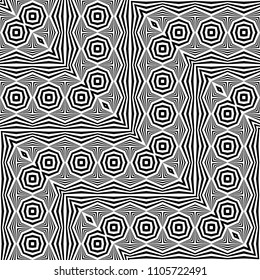 Design seamless monochrome zigzag pattern. Abstract striped background. Vector art