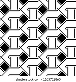 Design seamless monochrome zigzag pattern. Abstract background. Vector art