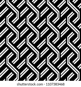 Design seamless monochrome zigzag pattern. Abstract background. Vector art