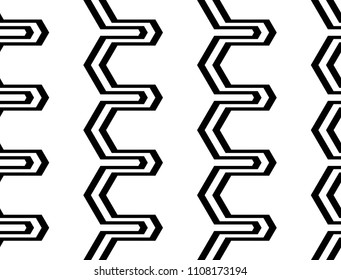 Design seamless monochrome zigzag pattern. Abstract background. Vector art