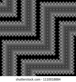 Design seamless monochrome zigzag pattern. Abstract decorative background. Vector art. No gradient