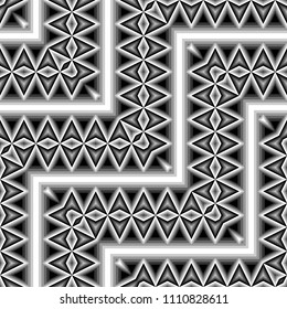 Design seamless monochrome zigzag pattern. Abstract striped background. Vector art