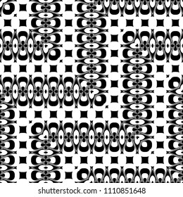Design seamless monochrome zigzag pattern. Abstract decorative background. Vector art. No gradient