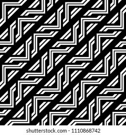 Design seamless monochrome zigzag pattern. Abstract background. Vector art