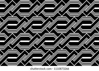 Design seamless monochrome zigzag pattern. Abstract background. Vector art